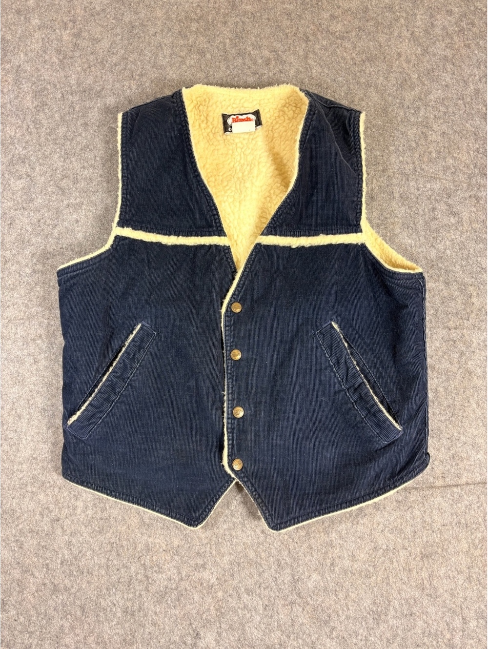 Vintage OshKosh B'gosh sherpa lined corduroy vest size Medium
